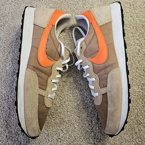 Nike Men’s Challanger OG Sneakers - Tan with Orange Swoosh sz 12